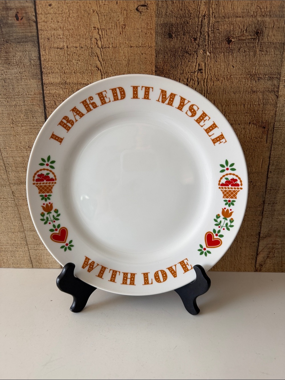 Vintage Avon 1982 Decorative 'I Baked It Myself With Love' Ceramic Plate